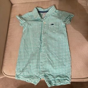 Carters 9m one piece green checkered